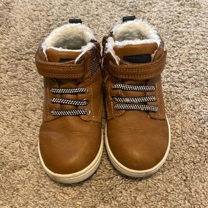 Cat & Jack brown and white toddler boots.